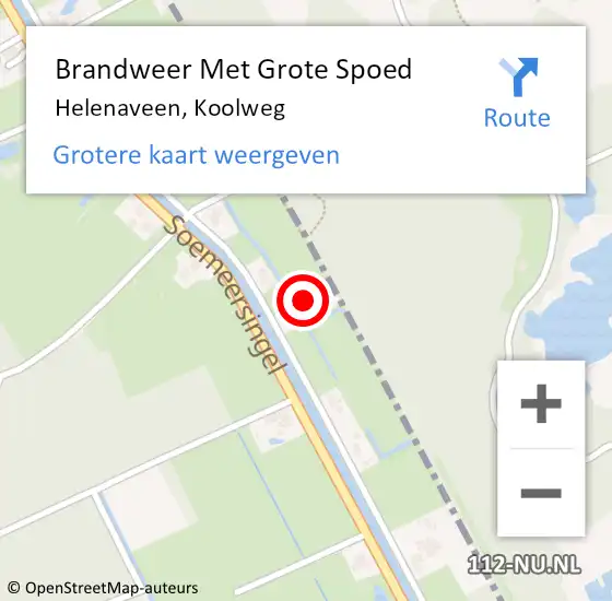 Locatie op kaart van de 112 melding: Brandweer Met Grote Spoed Naar Helenaveen, Koolweg op 6 september 2022 13:54