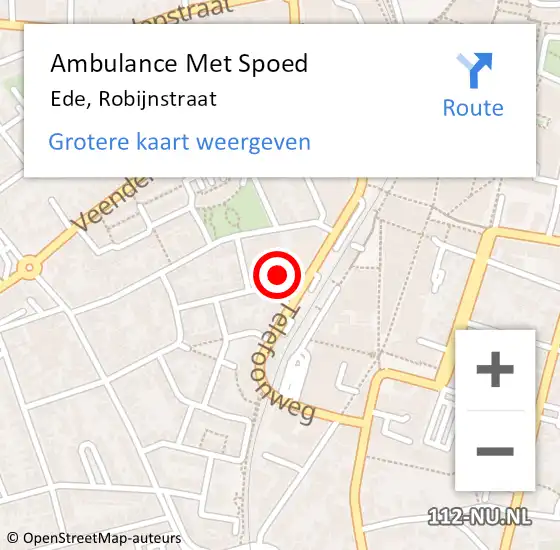 Locatie op kaart van de 112 melding: Ambulance Met Spoed Naar Ede, Robijnstraat op 6 september 2022 14:24