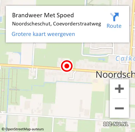 Locatie op kaart van de 112 melding: Brandweer Met Spoed Naar Noordscheschut, Coevorderstraatweg op 6 september 2022 21:03