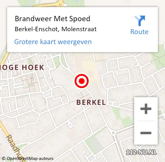 Locatie op kaart van de 112 melding: Brandweer Met Spoed Naar Berkel-Enschot, Molenstraat op 6 september 2022 21:05