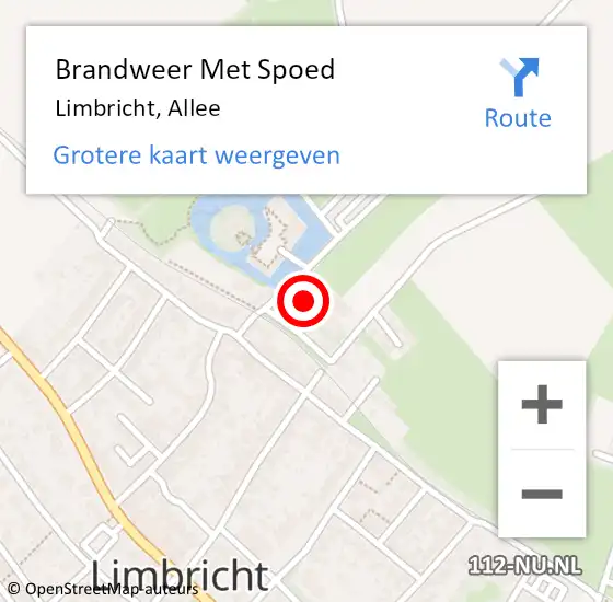 Locatie op kaart van de 112 melding: Brandweer Met Spoed Naar Limbricht, Allee op 7 september 2022 01:36
