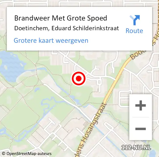 Locatie op kaart van de 112 melding: Brandweer Met Grote Spoed Naar Doetinchem, Eduard Schilderinkstraat op 7 september 2022 01:51