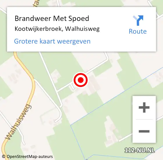Locatie op kaart van de 112 melding: Brandweer Met Spoed Naar Kootwijkerbroek, Walhuisweg op 7 september 2022 05:31