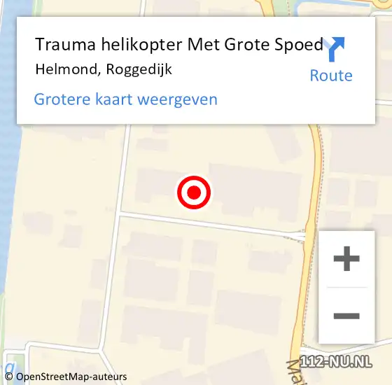 Locatie op kaart van de 112 melding: Trauma helikopter Met Grote Spoed Naar Helmond, Roggedijk op 7 september 2022 08:35