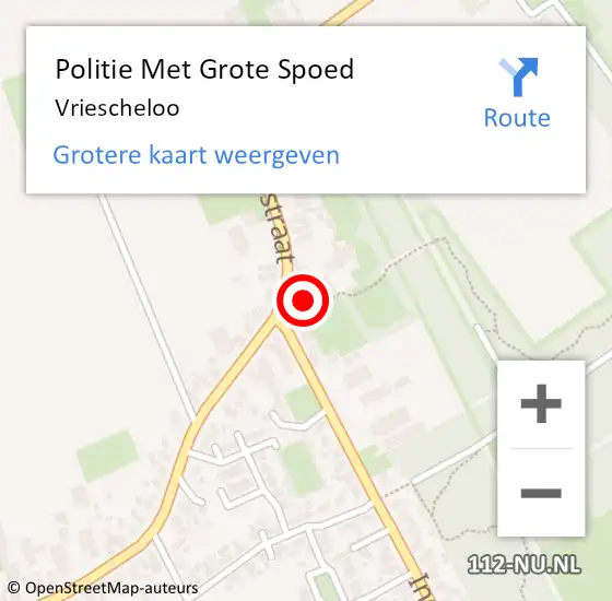Locatie op kaart van de 112 melding: Politie Met Grote Spoed Naar Vriescheloo op 7 september 2022 17:34