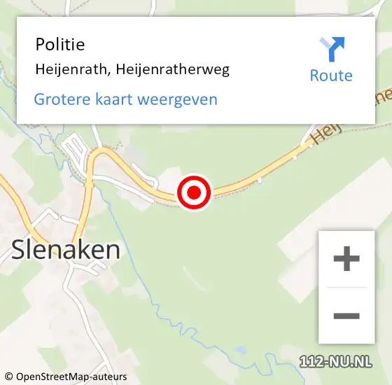 Locatie op kaart van de 112 melding: Politie Heijenrath, Heijenratherweg op 7 september 2022 18:42