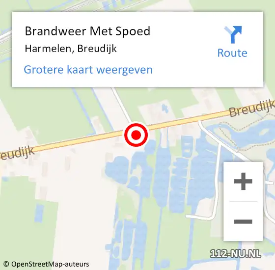 Locatie op kaart van de 112 melding: Brandweer Met Spoed Naar Harmelen, Breudijk op 7 september 2022 20:45