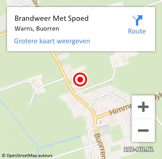 Locatie op kaart van de 112 melding: Brandweer Met Spoed Naar Warns, Buorren op 7 september 2022 23:04