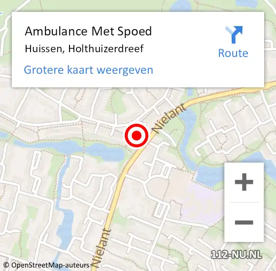 Locatie op kaart van de 112 melding: Ambulance Met Spoed Naar Huissen, Holthuizerdreef op 8 september 2022 02:57