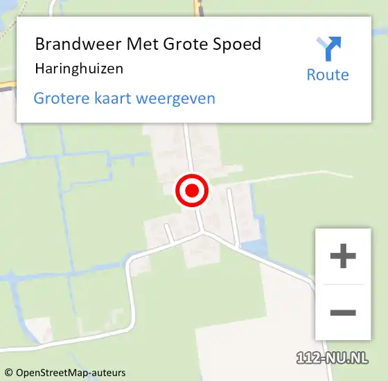 Locatie op kaart van de 112 melding: Brandweer Met Grote Spoed Naar Haringhuizen op 8 september 2022 08:55