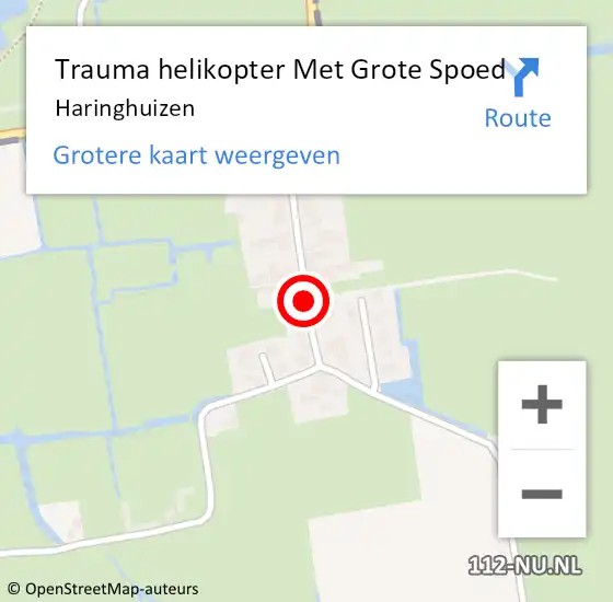 Locatie op kaart van de 112 melding: Trauma helikopter Met Grote Spoed Naar Haringhuizen op 8 september 2022 08:58