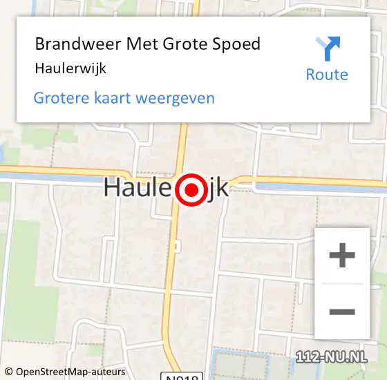 Locatie op kaart van de 112 melding: Brandweer Met Grote Spoed Naar Haulerwijk op 8 september 2022 15:26