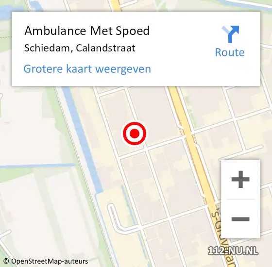 Locatie op kaart van de 112 melding: Ambulance Met Spoed Naar Schiedam, Calandstraat op 8 september 2022 17:30