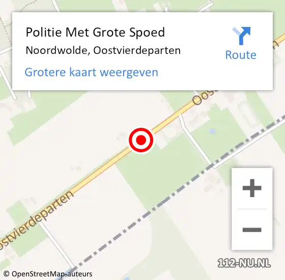 Locatie op kaart van de 112 melding: Politie Met Grote Spoed Naar Noordwolde, Oostvierdeparten op 8 september 2022 17:33