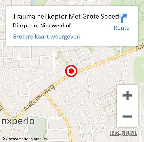 Locatie op kaart van de 112 melding: Trauma helikopter Met Grote Spoed Naar Dinxperlo, Nieuwenhof op 8 september 2022 20:43