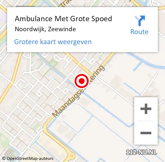 Locatie op kaart van de 112 melding: Ambulance Met Grote Spoed Naar Noordwijk, Zeewinde op 9 september 2022 02:55
