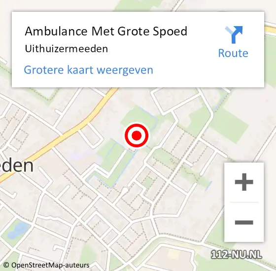 Locatie op kaart van de 112 melding: Ambulance Met Grote Spoed Naar Uithuizermeeden op 9 september 2022 03:11