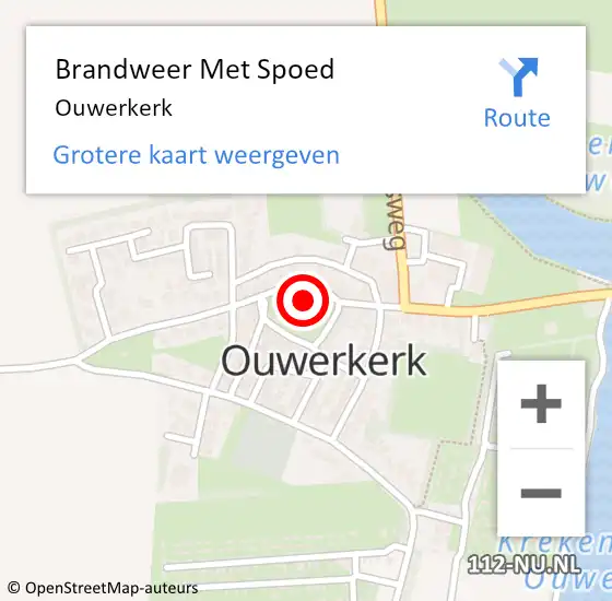 Locatie op kaart van de 112 melding: Brandweer Met Spoed Naar Ouwerkerk op 9 september 2022 07:41