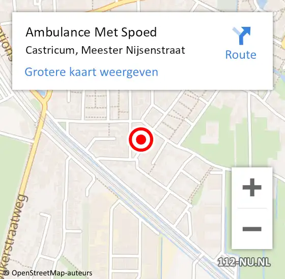 Locatie op kaart van de 112 melding: Ambulance Met Spoed Naar Castricum, Meester Nijsenstraat op 9 september 2022 09:14