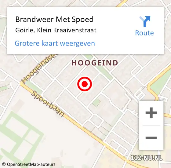 Locatie op kaart van de 112 melding: Brandweer Met Spoed Naar Goirle, Klein Kraaivenstraat op 9 september 2022 09:34