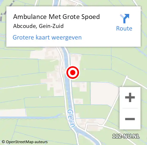 Locatie op kaart van de 112 melding: Ambulance Met Grote Spoed Naar Abcoude, Gein-Zuid op 9 september 2022 10:59