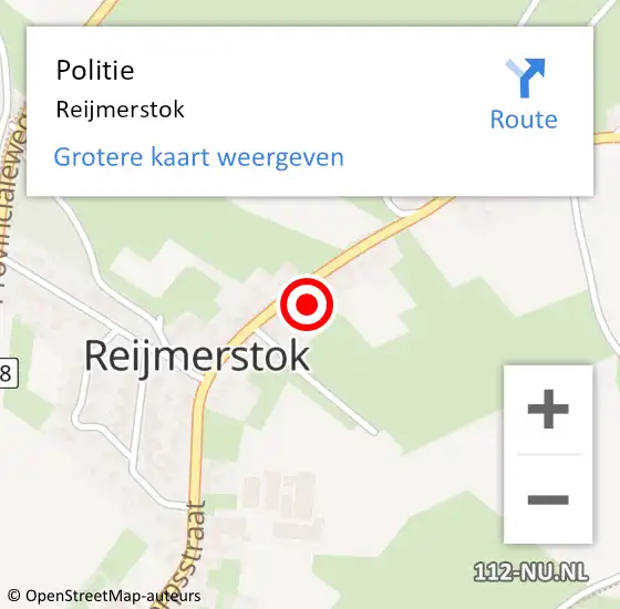 Locatie op kaart van de 112 melding: Politie Reijmerstok op 9 september 2022 15:28