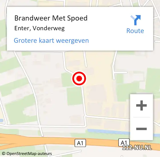 Locatie op kaart van de 112 melding: Brandweer Met Spoed Naar Enter, Vonderweg op 28 juli 2014 20:20