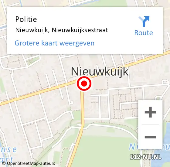 Locatie op kaart van de 112 melding: Politie Nieuwkuijk, Nieuwkuijksestraat op 9 september 2022 19:28