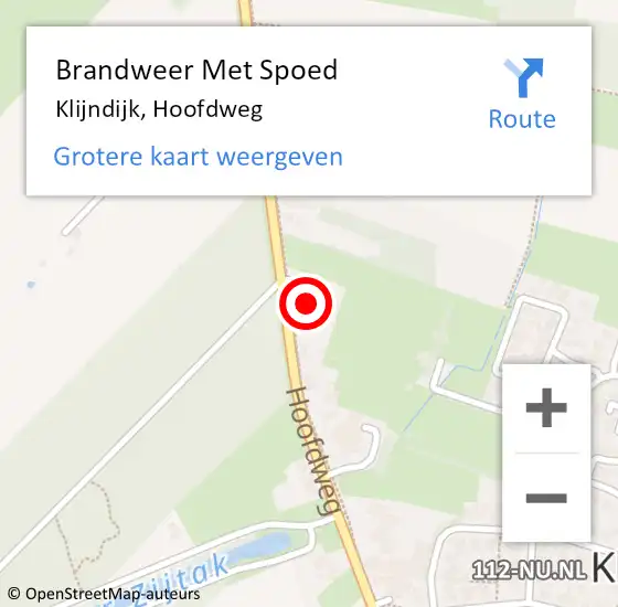 Locatie op kaart van de 112 melding: Brandweer Met Spoed Naar Klijndijk, Hoofdweg op 9 september 2022 21:22