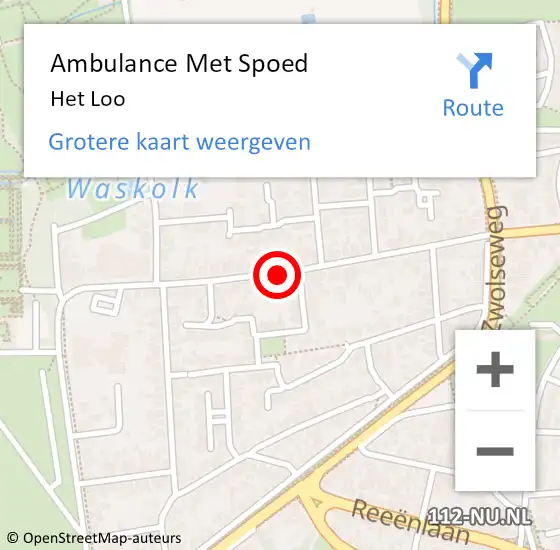 Locatie op kaart van de 112 melding: Ambulance Met Spoed Naar Het Loo op 10 september 2022 07:10