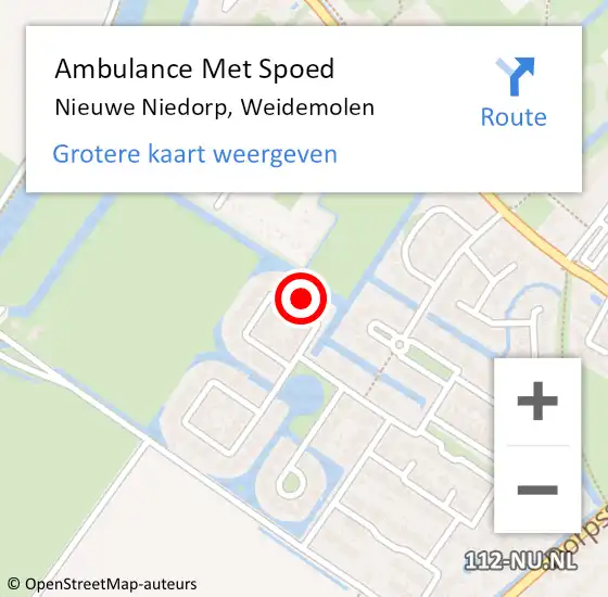 Locatie op kaart van de 112 melding: Ambulance Met Spoed Naar Nieuwe Niedorp, Weidemolen op 10 september 2022 08:04