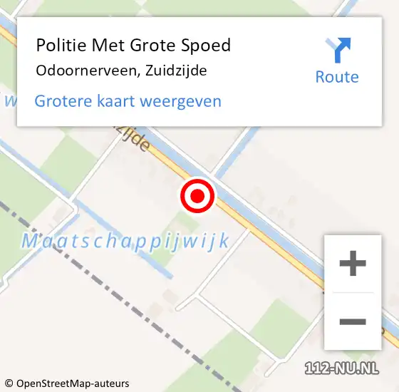 Locatie op kaart van de 112 melding: Politie Met Grote Spoed Naar Odoornerveen, Zuidzijde op 10 september 2022 11:03