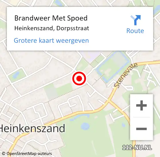Locatie op kaart van de 112 melding: Brandweer Met Spoed Naar Heinkenszand, Dorpsstraat op 10 september 2022 11:58