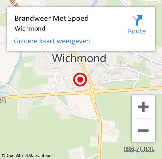 Locatie op kaart van de 112 melding: Brandweer Met Spoed Naar Wichmond op 10 september 2022 12:13