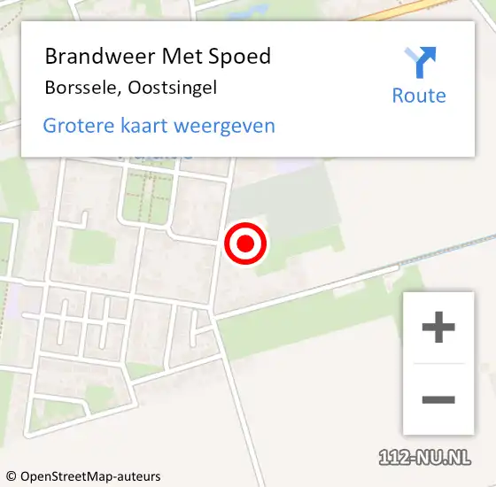 Locatie op kaart van de 112 melding: Brandweer Met Spoed Naar Borssele, Oostsingel op 10 september 2022 12:38