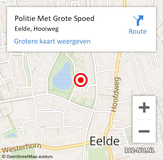 Locatie op kaart van de 112 melding: Politie Met Grote Spoed Naar Eelde, Hooiweg op 10 september 2022 21:40