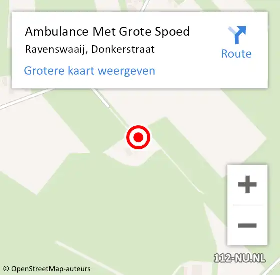 Locatie op kaart van de 112 melding: Ambulance Met Grote Spoed Naar Ravenswaaij, Donkerstraat op 11 september 2022 00:05