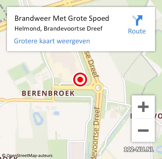 Locatie op kaart van de 112 melding: Brandweer Met Grote Spoed Naar Helmond, Brandevoortse Dreef op 11 september 2022 03:26