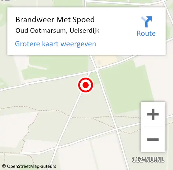 Locatie op kaart van de 112 melding: Brandweer Met Spoed Naar Oud Ootmarsum, Uelserdijk op 11 september 2022 13:25