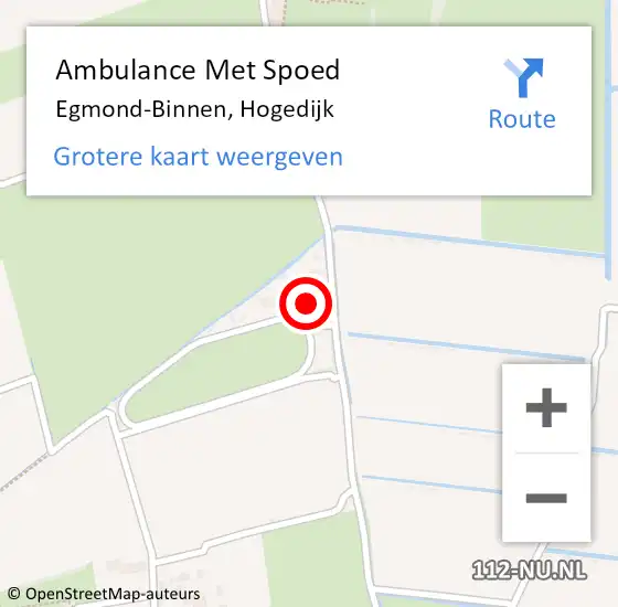 Locatie op kaart van de 112 melding: Ambulance Met Spoed Naar Egmond-Binnen, Hogedijk op 11 september 2022 15:12