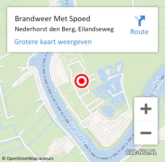Locatie op kaart van de 112 melding: Brandweer Met Spoed Naar Nederhorst den Berg, Eilandseweg op 11 september 2022 19:10