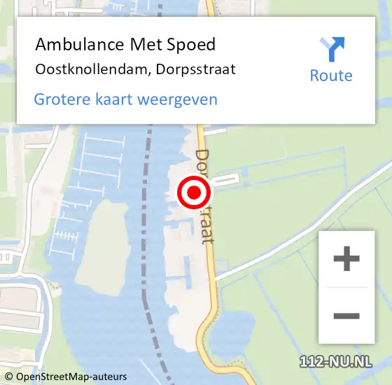 Locatie op kaart van de 112 melding: Ambulance Met Spoed Naar Oostknollendam, Dorpsstraat op 11 september 2022 22:54