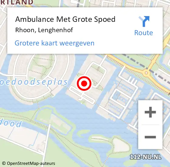 Locatie op kaart van de 112 melding: Ambulance Met Grote Spoed Naar Rhoon, Lenghenhof op 12 september 2022 08:06