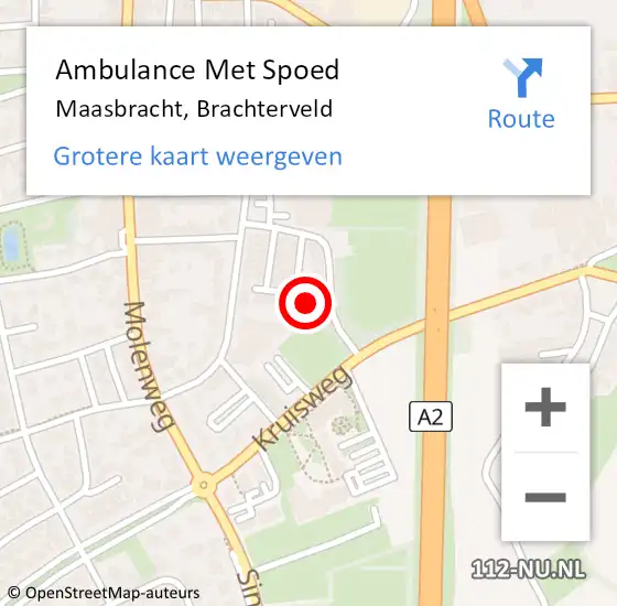 Locatie op kaart van de 112 melding: Ambulance Met Spoed Naar Maasbracht, Brachterveld op 12 september 2022 11:36