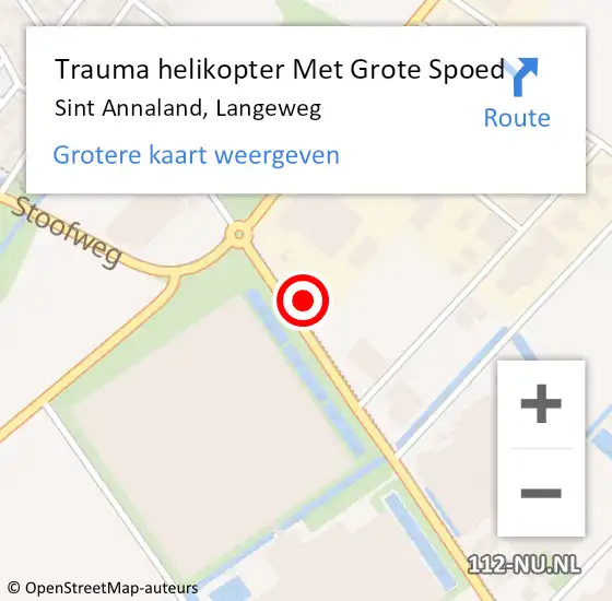 Locatie op kaart van de 112 melding: Trauma helikopter Met Grote Spoed Naar Sint Annaland, Langeweg op 12 september 2022 11:49