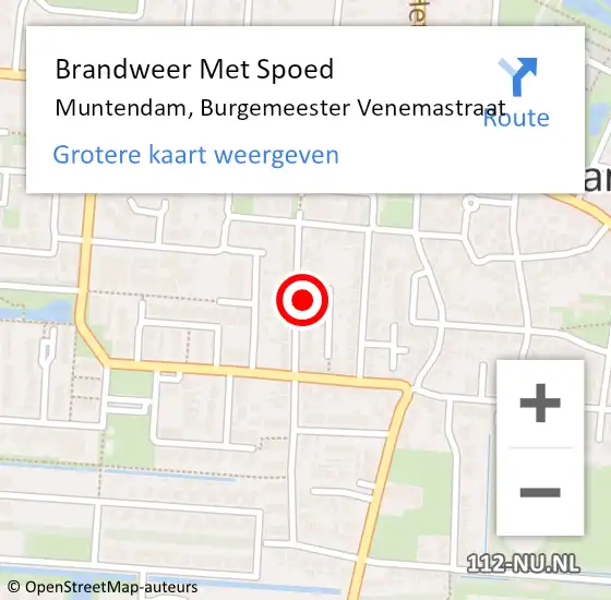 Locatie op kaart van de 112 melding: Brandweer Met Spoed Naar Muntendam, Burgemeester Venemastraat op 12 september 2022 12:29