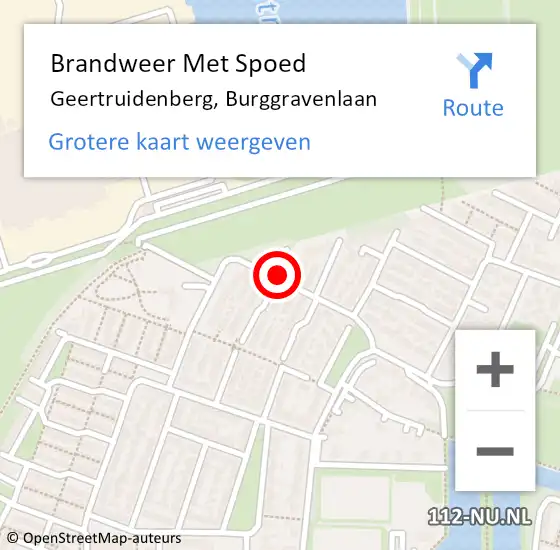 Locatie op kaart van de 112 melding: Brandweer Met Spoed Naar Geertruidenberg, Burggravenlaan op 29 juli 2014 07:51