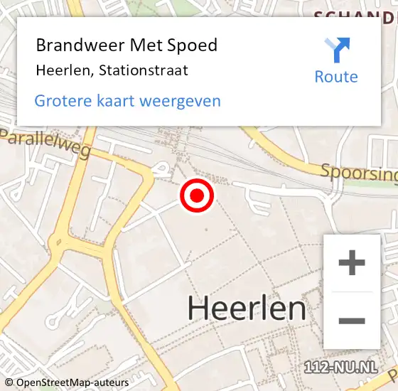 Locatie op kaart van de 112 melding: Brandweer Met Spoed Naar Heerlen, Stationstraat op 12 september 2022 16:23