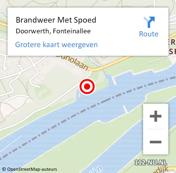 Locatie op kaart van de 112 melding: Brandweer Met Spoed Naar Doorwerth, Fonteinallee op 12 september 2022 16:55