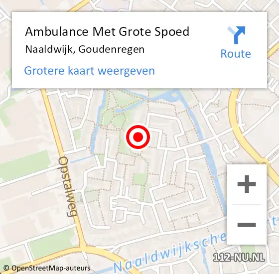 Locatie op kaart van de 112 melding: Ambulance Met Grote Spoed Naar Naaldwijk, Goudenregen op 12 september 2022 17:39
